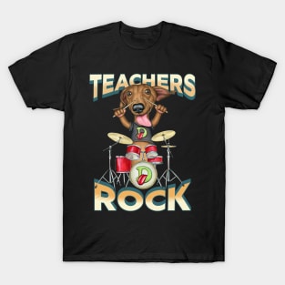 funny cute Teachers back to school students Doxie dachshund T-Shirt